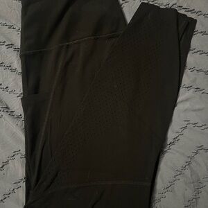 Women's Black Joggers with Perforated Design